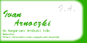 ivan arnoczki business card